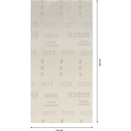  EXPERT M480 Schleifnetze für Schwingschleifer Bosch EXPERT M480 Schleifnetz für Schwingschleifer, 115 x 230 mm, G 220, 10-tlg., für Exzenterschleifer 12375510