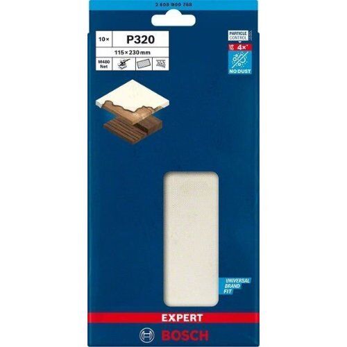  EXPERT M480 Schleifnetze für Schwingschleifer Bosch EXPERT M480 Schleifnetz für Schwingschleifer, 115 x 230 mm, G 320, 10-tlg., für Exzenterschleifer 12375515