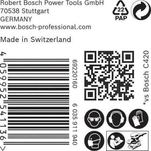  EXPERT M480 Schleifnetze für Schwingschleifer Bosch EXPERT M480 Schleifnetz für Schwingschleifer, 115 x 230 mm, G 400, 50-tlg., für Exzenterschleifer 12375500