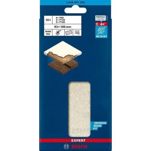  EXPERT M480 Netzstruktur-Schleifblätter für Schwingschleifer Bosch EXPERT M480 Schleifnetz-Set, 93 x 186 mm, 10 Stück, für Exzenterschleifer 12375476
