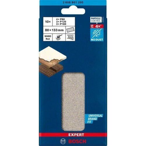  EXPERT M480 Netzstruktur-Schleifblätter für Schwingschleifer Bosch EXPERT M480 Schleifnetz-Set, 80 x 133 mm, 10 Stück, für Exzenterschleifer 12375475