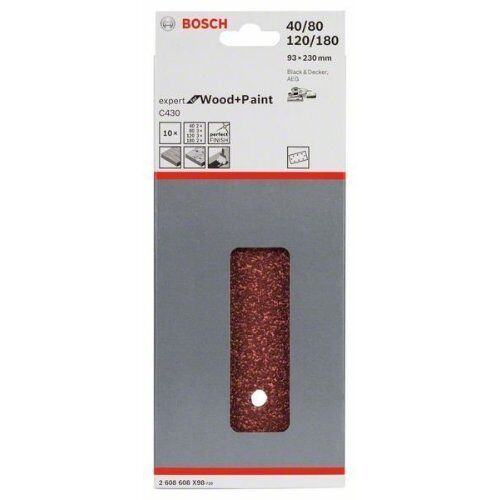  C430 Expert for Wood Schleifpapier für Schwingschleifer Bosch Schleifblatt C430, 10er-Pack, für Exzenterschleifer 12375708