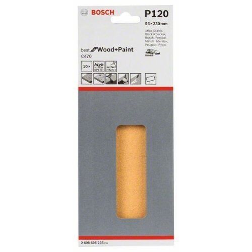  C470 Best for Wood and Paint Schleifpapier für Schwingschleifer Bosch Schleifblatt C470, 10er-Pack, für Exzenterschleifer 12375618