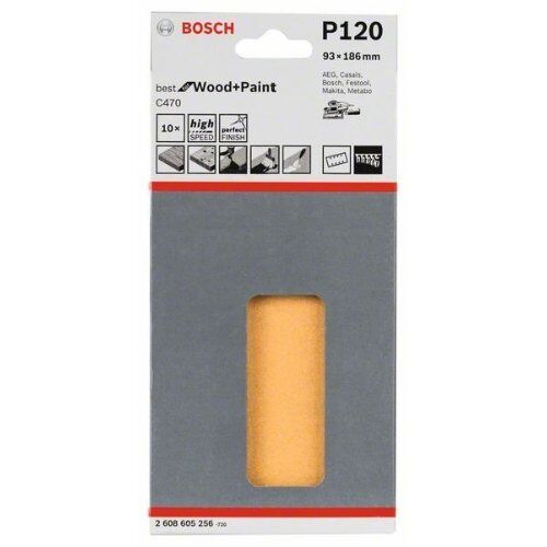  C470 Best for Wood and Paint Schleifpapier für Schwingschleifer Bosch Schleifblatt C470, 10er-Pack, für Exzenterschleifer 12375611