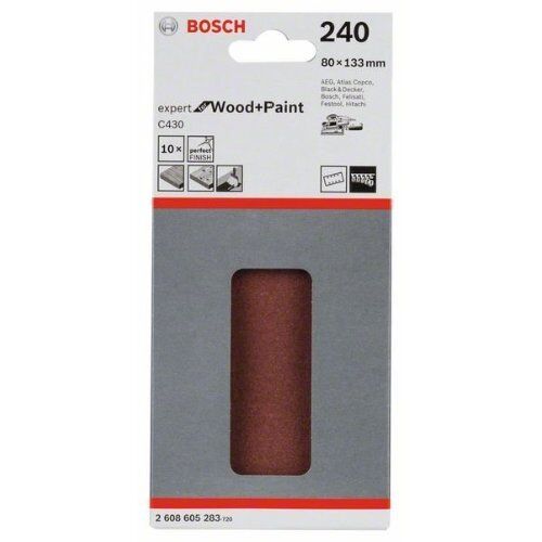  C430 Expert for Wood Schleifpapier für Schwingschleifer Bosch Schleifblatt C430, 10er-Pack, für Exzenterschleifer 12375680