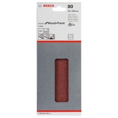  C430 Expert for Wood Schleifpapier für Schwingschleifer Bosch Schleifblatt C430, 10er-Pack, für Exzenterschleifer 12375719