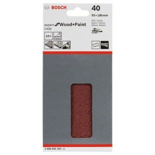  C430 Expert for Wood Schleifpapier für Schwingschleifer Bosch Schleifblatt C430, 10er-Pack, für Exzenterschleifer 12375677