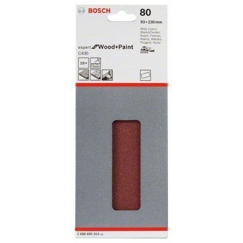  C430 Expert for Wood Schleifpapier für Schwingschleifer Bosch Schleifblatt C430, 10er-Pack, für Exzenterschleifer 12375702