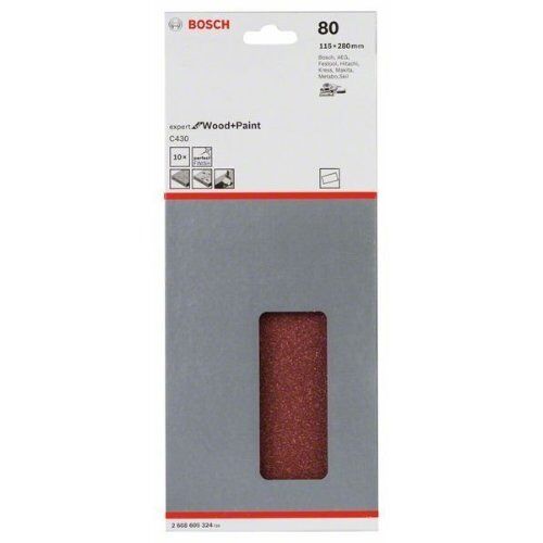  C430 Expert for Wood Schleifpapier für Schwingschleifer Bosch Schleifblatt C430, 10er-Pack, für Exzenterschleifer 12375720