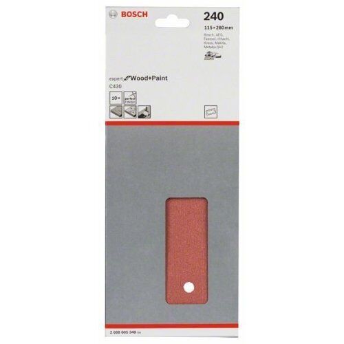  C430 Expert for Wood Schleifpapier für Schwingschleifer Bosch Schleifblatt C430, 10er-Pack, für Exzenterschleifer 12375717