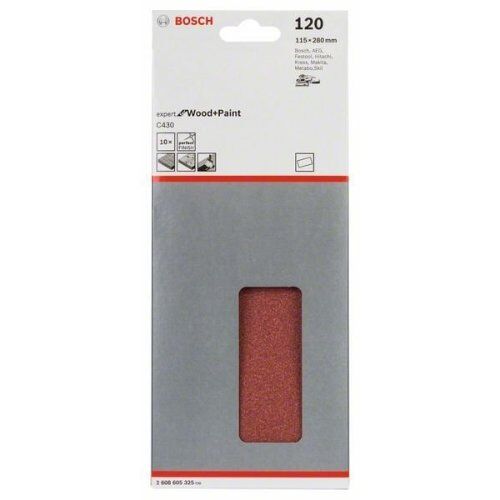  C430 Expert for Wood Schleifpapier für Schwingschleifer Bosch Schleifblatt C430, 10er-Pack, für Exzenterschleifer 12375701