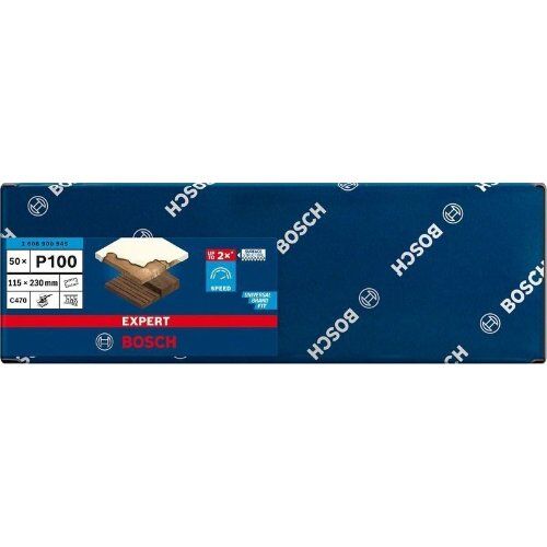  EXPERT C470 Schleifblatt mit 14 Löchern für Schwingschleifer Bosch EXPERT C470 Schleifpapier mit 14 Löchern für Schwingschleifer, 115 x 230 mm, G 100, 50-tlg., für Exzenterschleifer 12375575