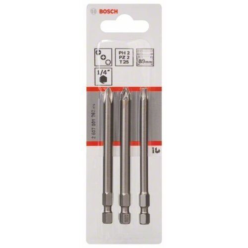  Extra Hard Schrauberbitpacks, verschiedene Bosch 3-tlg. Schrauberbit-Set Extra-Hart, für Bohrmaschinen 12376997