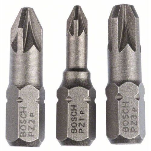  Extra Hard Schrauberbitpacks, Pozidriv Bosch Dreiteiliges Schrauberbit-Set, Extra Hard, für Bohrmaschinen 12376988