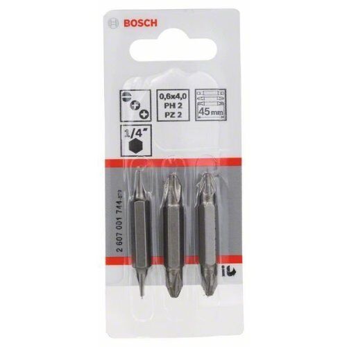  Extra Hard Schrauberbitpacks mit Doppelklinge, verschiedenes Bosch 3-tlg. Doppelklingen-Set, für Bohrmaschinen 12377000