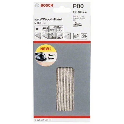  M480 Best for Wood and Paint Schleifnetze für Schwingschleifer Bosch Schleifblatt, für Exzenterschleifer 12375768