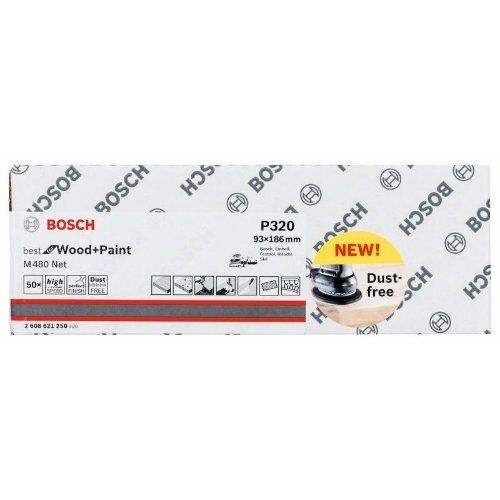  M480 Best for Wood and Paint Schleifnetze für Schwingschleifer Bosch Schleifblatt, für Exzenterschleifer 12375758