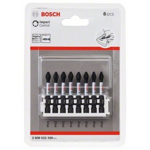  Impact Control Schrauberbits PH Bosch Impact Control Power Bit Pack, 8-tlg., 8 x PH2, für Schlagschrauber 12377012