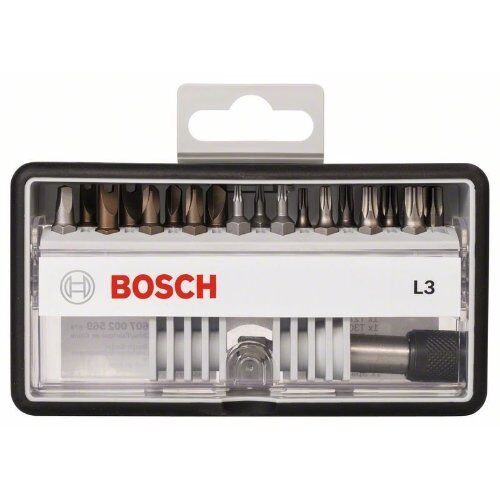  Schrauberbit- und Steckschlüssel-Sets Extra Hard Schrauberbitsets – Robust Line PZ, PH, T Bosch 18+1-tlg. Schrauberbit-Set, Robust Line, L Security Torx, Extra Hard-Ausführung, für Bohrmaschinen 12372349