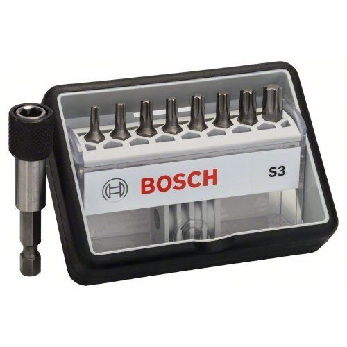  Schrauberbit- und Steckschlüssel-Sets Extra Hard Schrauberbitsets – Robust Line – Torx Bosch 8+1-tlg. Schrauberbit-Set, Robust Line, S T, Extra Hard-Ausführung, für Bohrmaschinen 12372341