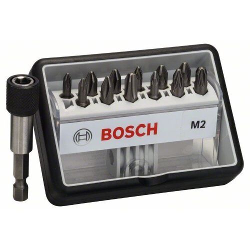  Schrauberbit- und Steckschlüssel-Sets Extra Hard Schrauberbitsets – Robust Line PZ und PH Bosch 12+1-tlg. Schrauberbit-Set, Robust Line, M PH/PZ, Extra Hard-Ausführung, für Bohrmaschinen 12372345