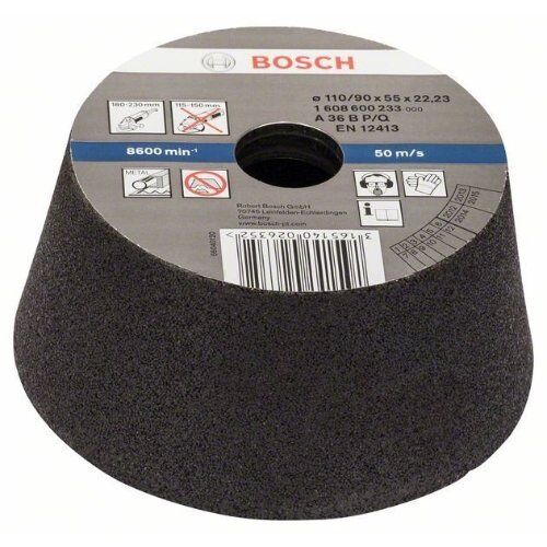  Konische Schleiftöpfe für Metall Bosch Schleiftopf, konisch-Metall/Guss, für große Winkelschleifer mit Spannmutter 12377374