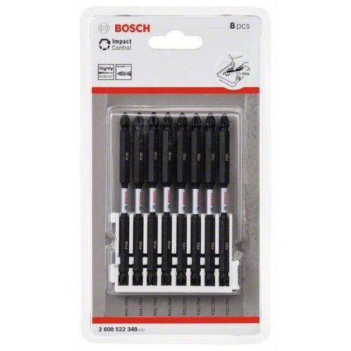  Schrauberbits Impact Control mit Doppelklinge, PZ-PH Bosch Impact Control Schrauberbit-Set, 8-tlg., für Schlagschrauber 12377046