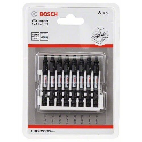  Schrauberbits Impact Control mit Doppelklinge, Torx-Torx Bosch Impact Control Schrauberbit-Set, 8-tlg., für Schlagschrauber 12377033