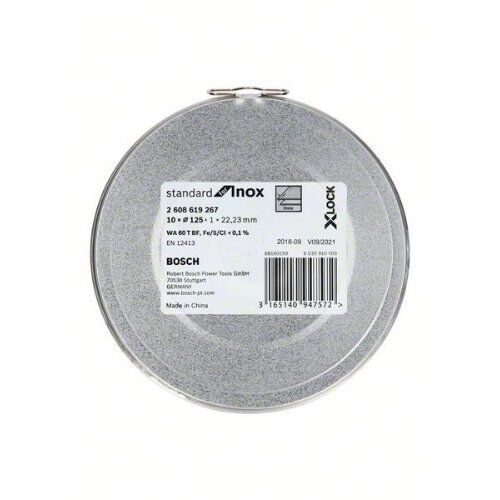  X-LOCK Trennscheiben Standard for Inox gerade Ausführung Bosch X-LOCK Standard for Inox 10 x 125 x 1 x 22,23 mm Trennscheibe gerade, für kleine Winkelschleifer 12377302