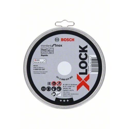  X-LOCK Trennscheiben Standard for Inox gerade Ausführung Bosch X-LOCK Standard for Inox 125 x 1 x 22,23 mm Trennscheibe gerade, für kleine Winkelschleifer 12377300