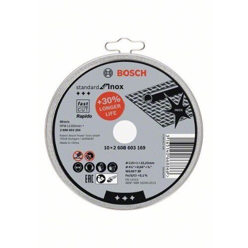  Trennscheiben Standard for Inox Rapido mit gerader Ausführung Bosch Trennscheibe gerade Standard for Inox - Rapido, für kleine Winkelschleifer 12377293