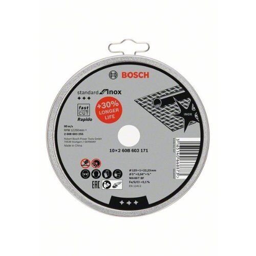  Trennscheiben Standard for Inox Rapido mit gerader Ausführung Bosch Trennscheibe gerade Standard for Inox - Rapido, für kleine Winkelschleifer 12377296