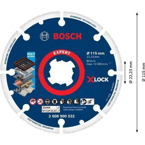  EXPERT Diamond Metal Wheel X-LOCK Trennscheiben Bosch EXPERT Diamond Metal Wheel X-LOCK Trennscheibe, 115 x 22,23 mm, für kleine Winkelschleifer 12377164