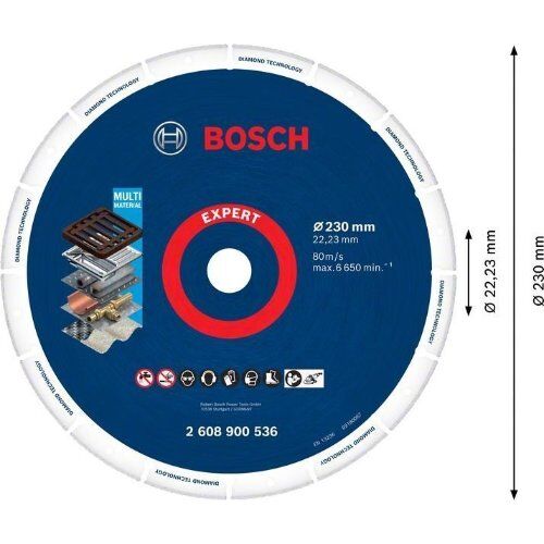  EXPERT Diamond Metal Wheel Große Trennscheiben Bosch EXPERT Diamond Metal Wheel Trennscheibe, 230 x 22,23 mm, für große Winkelschleifer mit Spannmutter 12377165