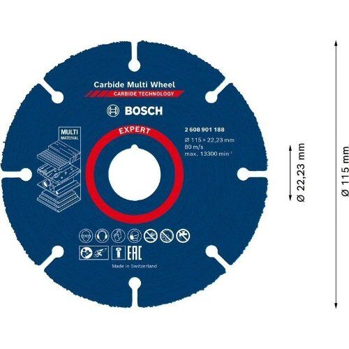  EXPERT Carbide Multi Wheel Trennscheiben Bosch EXPERT Carbide Multi Wheel Trennscheibe, 115 mm, 22,23 mm, für kleine Winkelschleifer 12377158