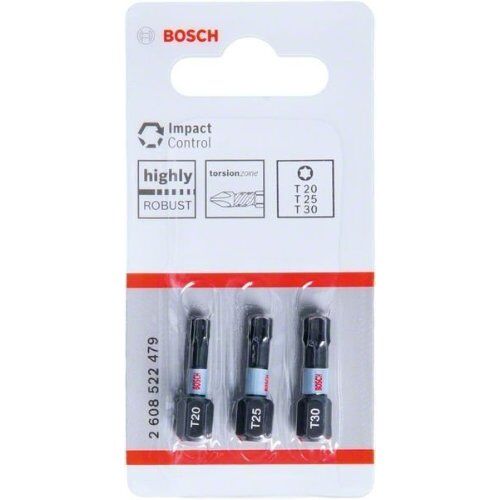  Schrauberbit-Packs Impact Control Internal Torx Bosch Impact Control T-Schrauberbits, 3‑teilig, für Schraubendreher 12377061