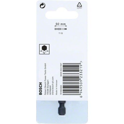  Schrauberbit-Packs Impact Control Internal Torx Bosch Impact Control T15-Power-Bit, 1‑teilig, für Schraubendreher 12377062
