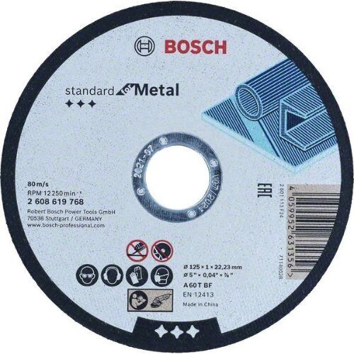  Standard for Metal Trennscheiben mit gerader Ausführung, 22,23-mm-Bohrung für kleine Winkelschleifer Bosch Trennscheibe gerade, Standard for Metal Straight 125 mm, 22.23 mm 12377228