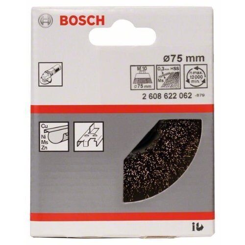  Clean for Metal Gewellte Topfbürsten mit M10-Gewinde für Winkelschleifer, vermessingt Bosch Topfbürste 75 mm, gewellter Draht, vermessingt, für kleine Winkelschleifer 12377419