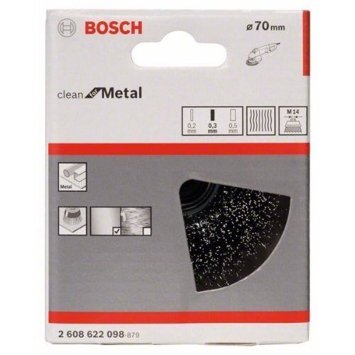  Gewellte Topfbürste Clean for Metal mit M14-Gewinde für Winkelschleifer Bosch Topfbürste, 70 mm, gewellter Stahldraht, für kleine Winkelschleifer 12377409