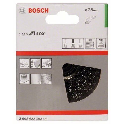  Gewellte Topfbürsten Clean for Inox für Winkelschleifer Bosch Topfbürste 75 mm, gewellter rostfreier Stahldraht, für kleine Winkelschleifer 12377414