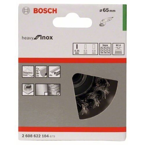  Gezopfte Topfbürsten Heavy for Inox für Winkelschleifer Bosch Topfbürste 65 mm, gezopfter rostfreier Stahldraht, für kleine Winkelschleifer 12377410