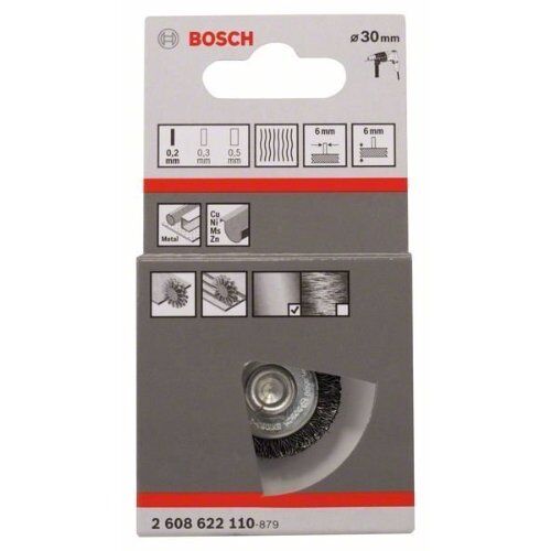  Gewellte Scheibenbürsten Clean for Metal für Bohrmaschinen Bosch Scheibenbürste 30 x 0,2 mm, gewellter Stahldraht, für Dreh- und Schlagbohrer 12377451