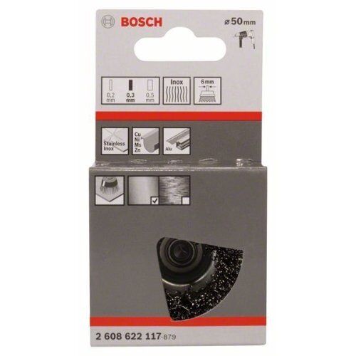  Gewellte Topfbürsten Clean for Inox für Bohrer Bosch Topfbürste 50 x 0,3 mm, gewellter rostfreier Stahldraht, für Dreh- und Schlagbohrer 12377439