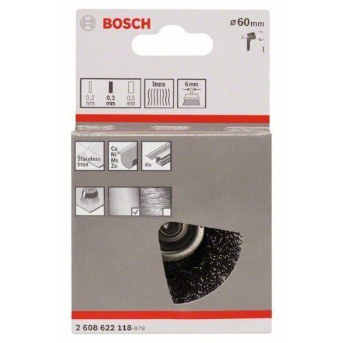  Gewellte Topfbürsten Clean for Inox für Bohrer Bosch Topfbürste 60 x 0,3 mm, gewellter rostfreier Stahldraht, für Dreh- und Schlagbohrer 12377440