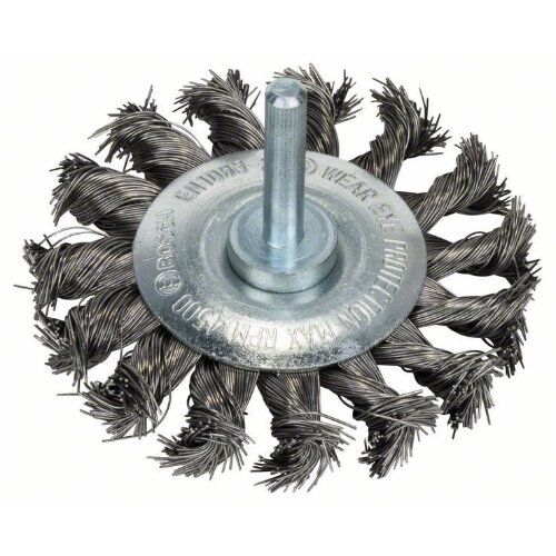  Gezopfte Scheibenbürsten Heavy for Inox für Bohrmaschinen Bosch Scheibenbürste 70 x 0,35 mm, gezopfter rostfreier Stahldraht, für Dreh- und Schlagbohrer 12377459