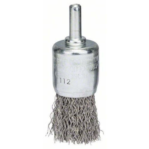  Clean for Inox Gewellte Pinselbürste für Bohrer Bosch Pinselbürste, 25 x 0,3 mm, gewellter Draht, Edelstahl, für Dreh- und Schlagbohrer 12377469