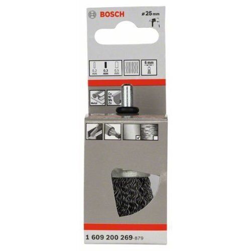  Clean for Metal Gewellte Pinselbürste für Bohrer Bosch Pinselbürste, 25 x 0,3 mm, gewellter Stahldraht, für Dreh- und Schlagbohrer 12377468