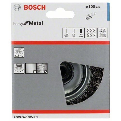  Gezopfte Topfbürsten Heavy for Metal mit M14-Gewinde für Winkelschleifer Bosch Topfbürste, 100 mm, gezopfter Stahldraht, für kleine Winkelschleifer 12377404