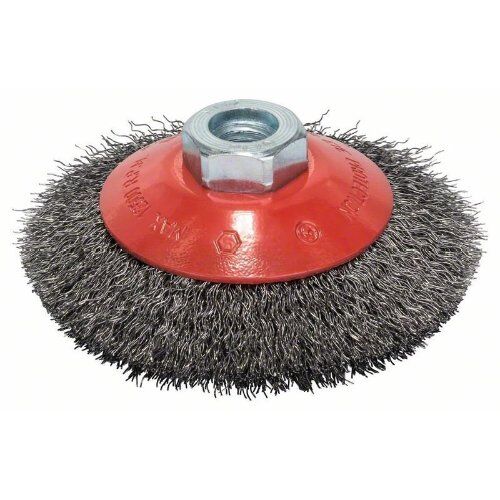  Clean for Metal Gewellte Pinselbürste für Winkelschleifer Bosch Kegelbürste, 100 mm, gewellter Stahldraht, für kleine Winkelschleifer 12377431
